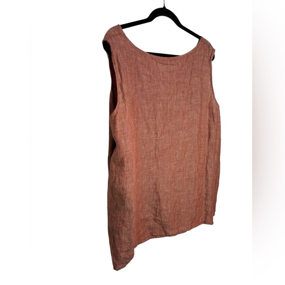 Flax 100% Linen Lagenlook Sleeveless Boxy Blouse Size 2G (22-24) Cottagecore - Picture 6 of 10